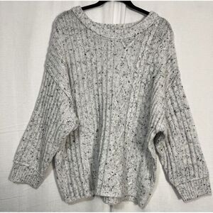 Like Love Chunky Knit Sweater Long  Sleeve  Cozy‎ Womens Plus 2XL Neutral Boho